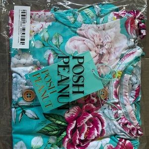 Posh peanut cap sleeve romper 3/6 month